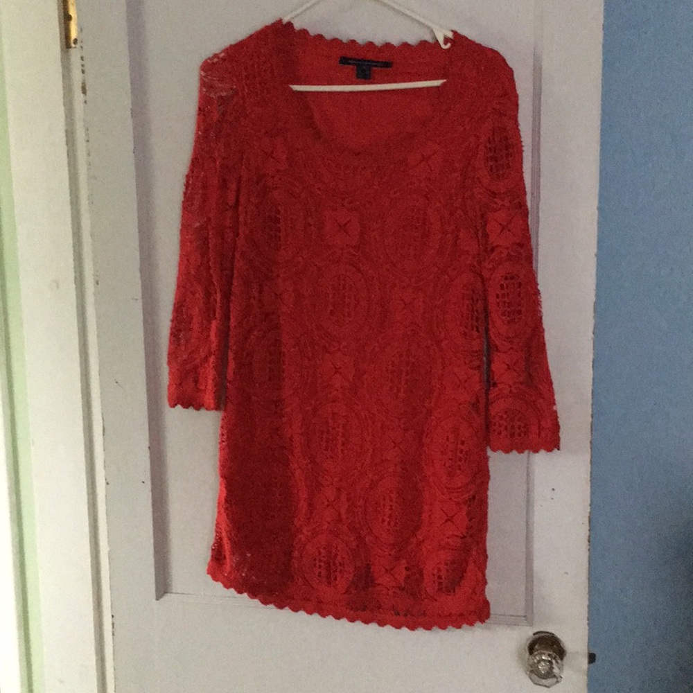 EUC Red Crochet French Connection Dress
